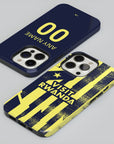 Phone case with the Atlético Madrid 2025-26 Prematch football shirt design by RIPA Football