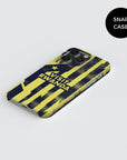 Phone case with the Atlético Madrid 2025-26 Prematch football shirt design by RIPA Football