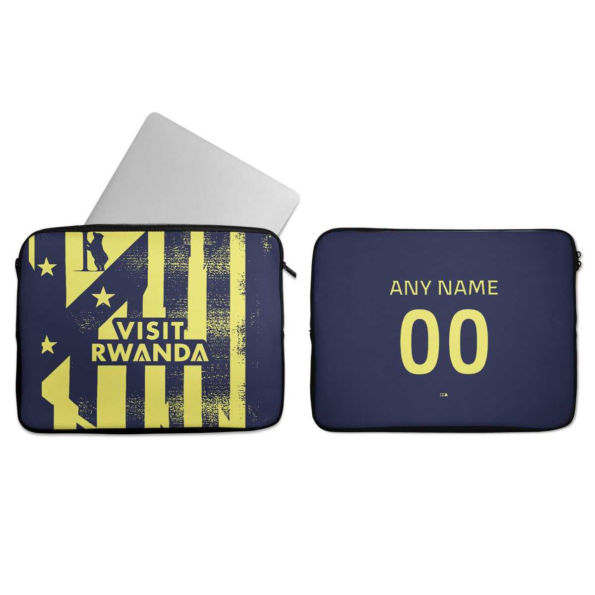 Laptop sleeve with the Atlético Madrid 2025-26 Prematch football shirt design by RIPA Football
