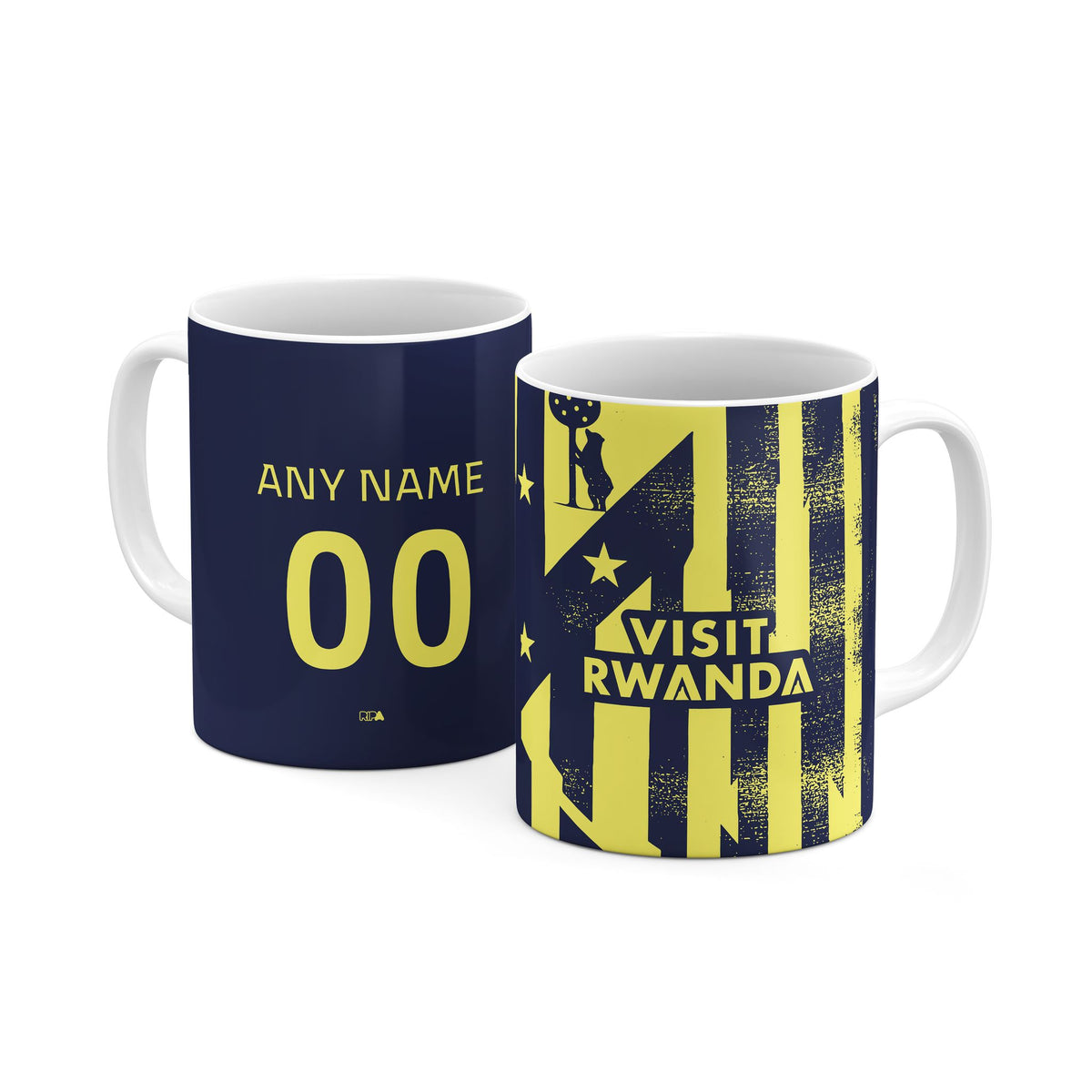 Mug with the Atlético Madrid 2025-26 Prematch football shirt design by RIPA Football