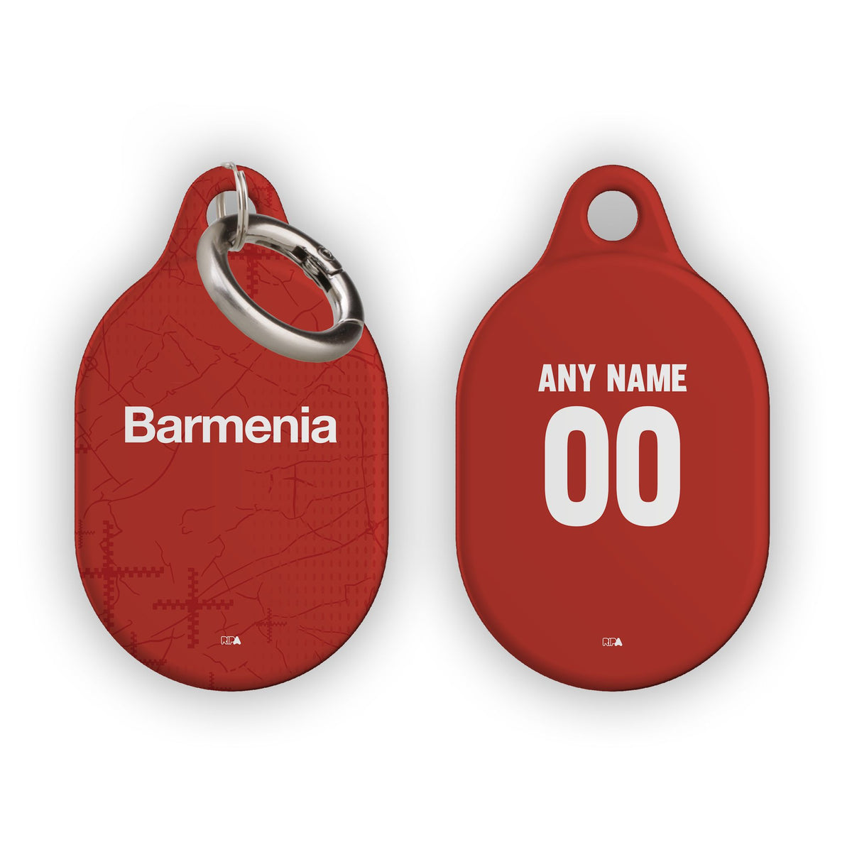 AirTag holder with the Bayer 04 Leverkusen 2024-25 Home football shirt design by RIPA Football