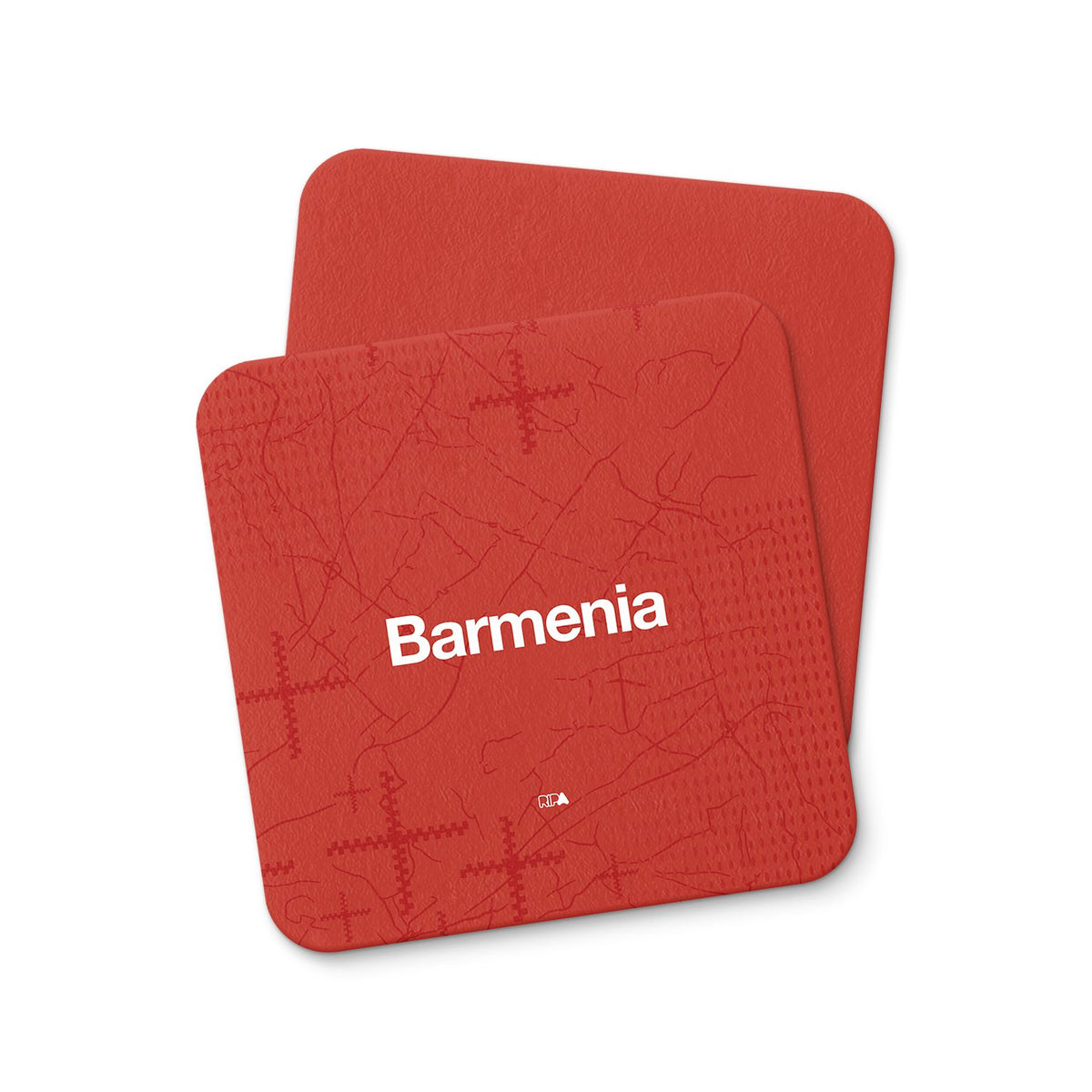 Coaster with the Bayer 04 Leverkusen 2024-25 Home football shirt design by RIPA Football