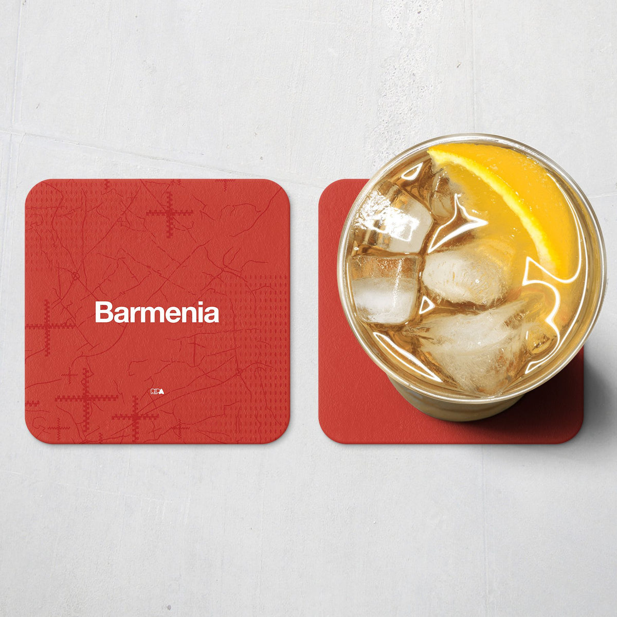 Coaster with the Bayer 04 Leverkusen 2024-25 Home football shirt design by RIPA Football