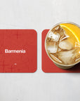 Coaster with the Bayer 04 Leverkusen 2024-25 Home football shirt design by RIPA Football