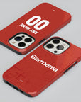 Phone case with the Bayer 04 Leverkusen 2024-25 Home football shirt design by RIPA Football