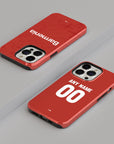 Phone case with the Bayer 04 Leverkusen 2024-25 Home football shirt design by RIPA Football