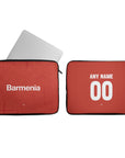 Laptop sleeve with the Bayer 04 Leverkusen 2024-25 Home football shirt design by RIPA Football