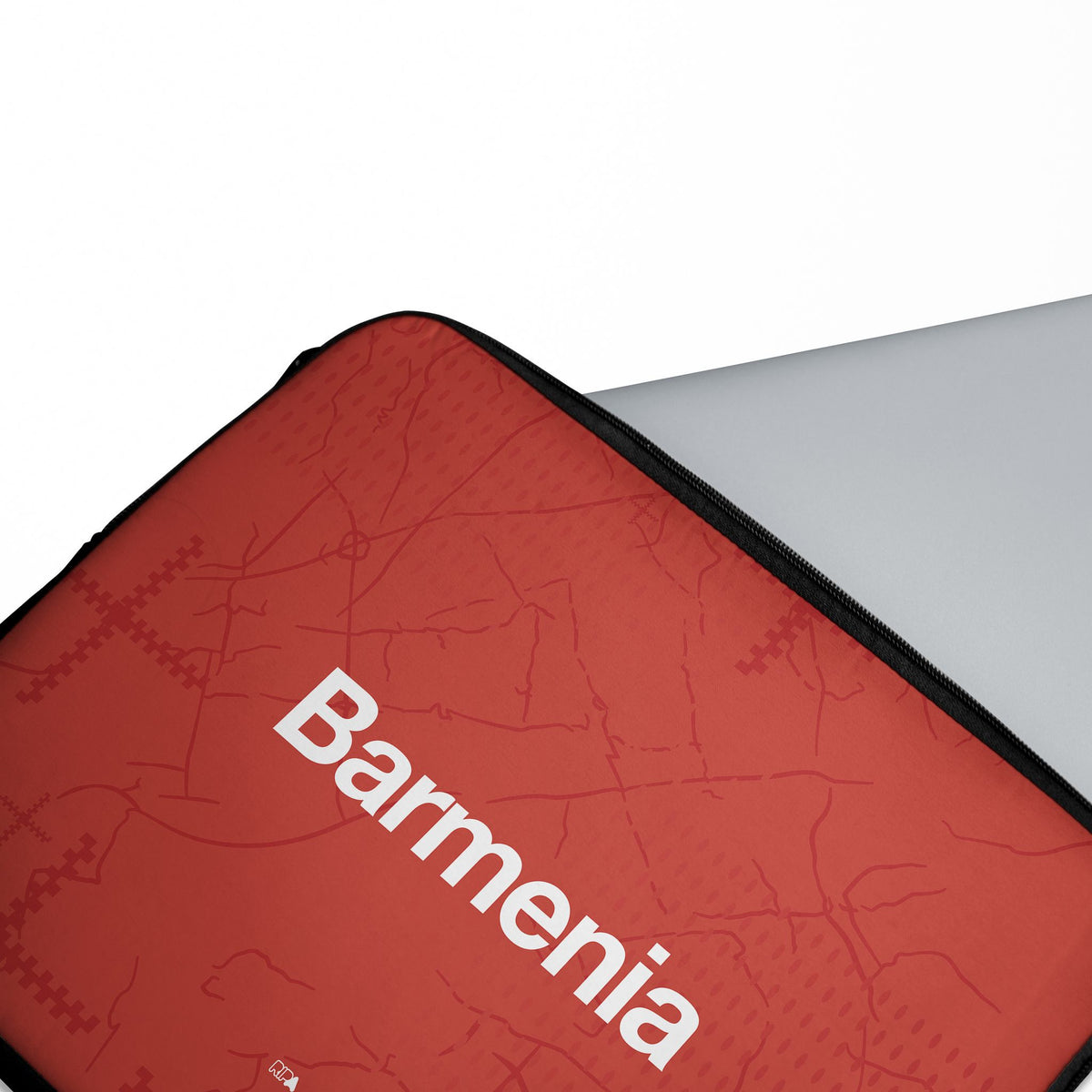 Laptop sleeve with the Bayer 04 Leverkusen 2024-25 Home football shirt design by RIPA Football