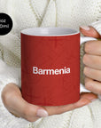 Mug with the Bayer 04 Leverkusen 2024-25 Home football shirt design by RIPA Football