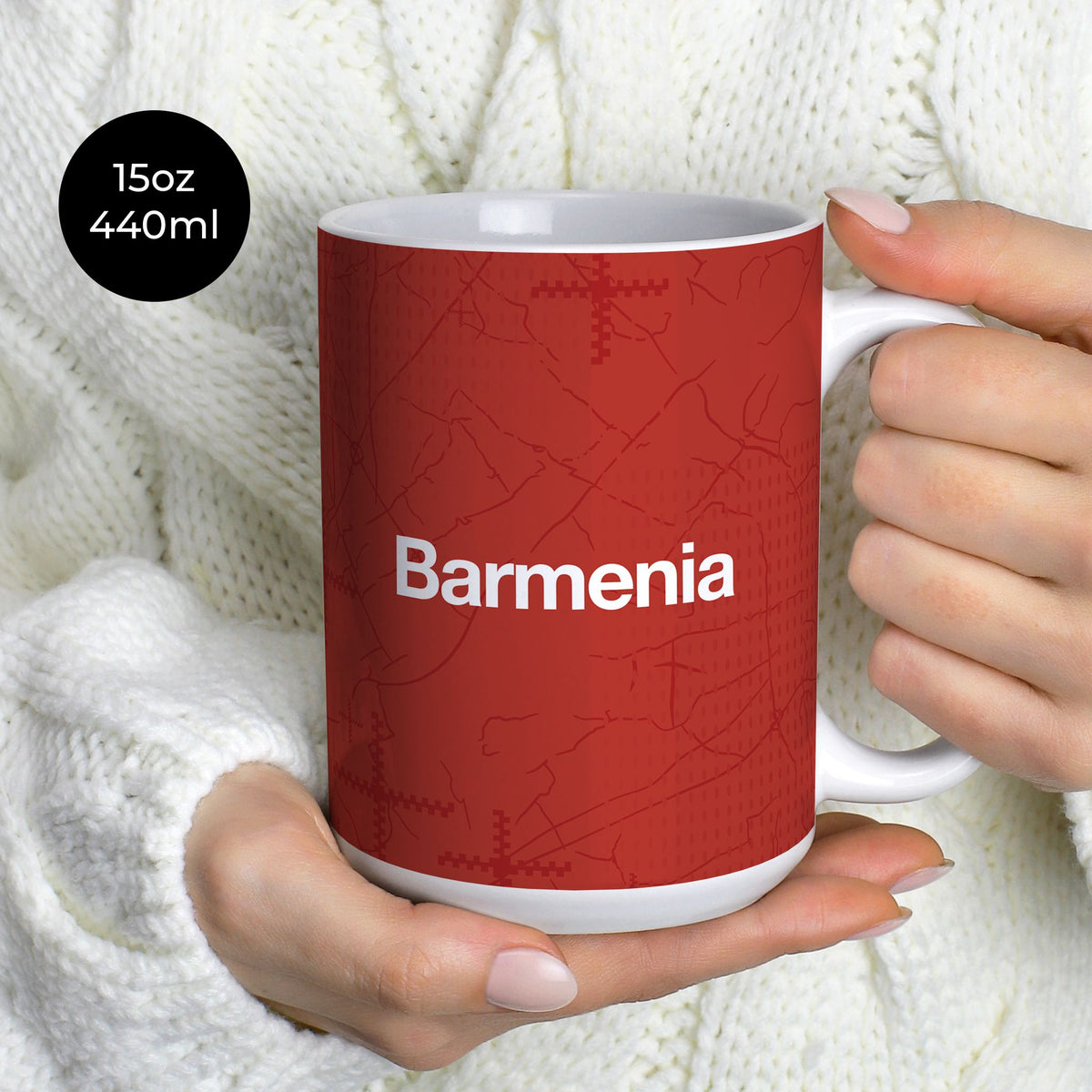 Mug with the Bayer 04 Leverkusen 2024-25 Home football shirt design by RIPA Football