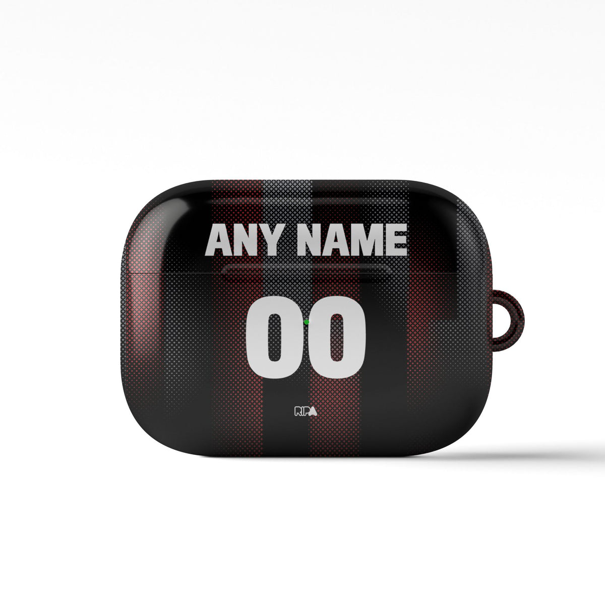 AirPods case with the Bayer 04 Leverkusen 2025-26 Home football shirt design by RIPA Football