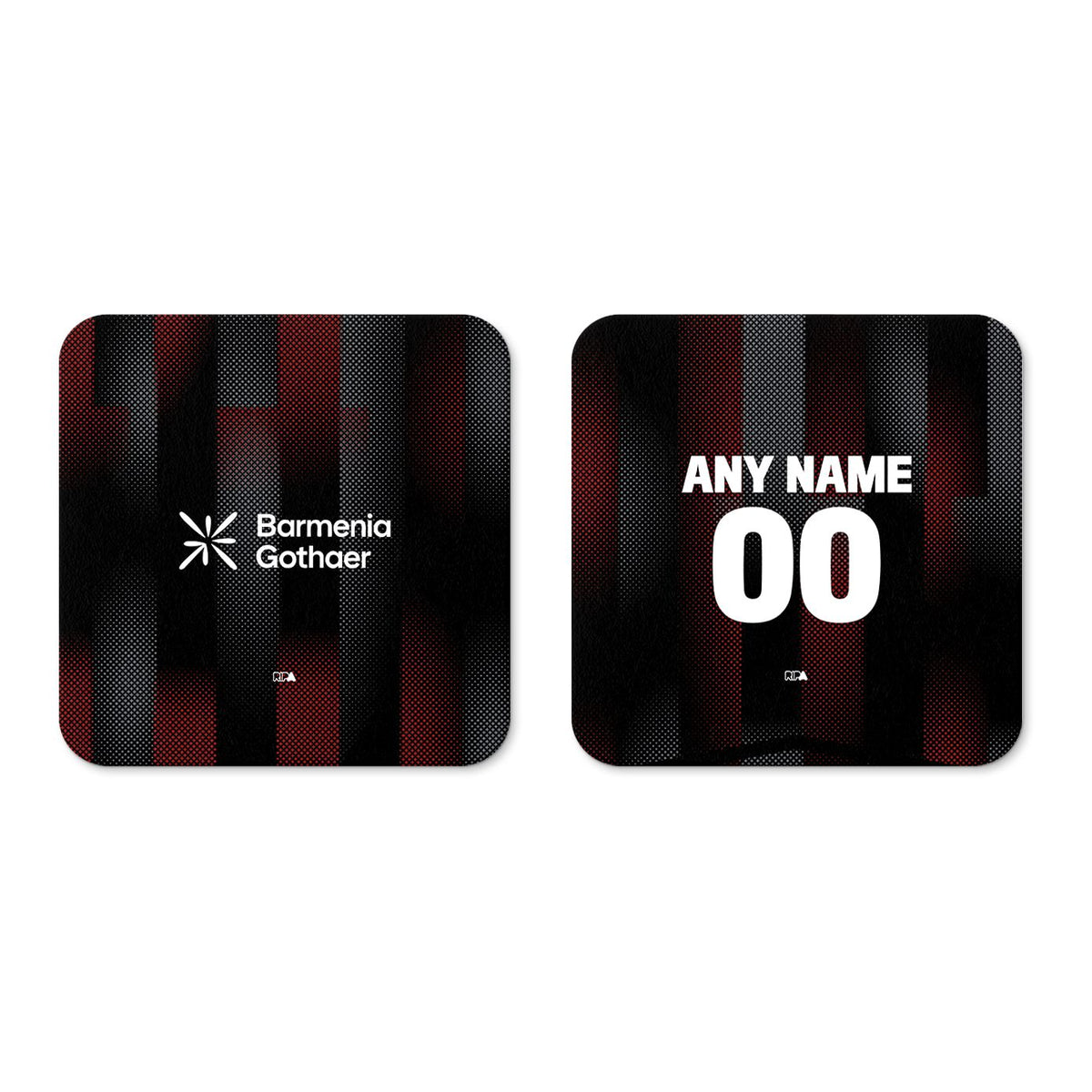 Coaster with the Bayer 04 Leverkusen 2025-26 Home football shirt design by RIPA Football