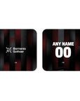 Coaster with the Bayer 04 Leverkusen 2025-26 Home football shirt design by RIPA Football