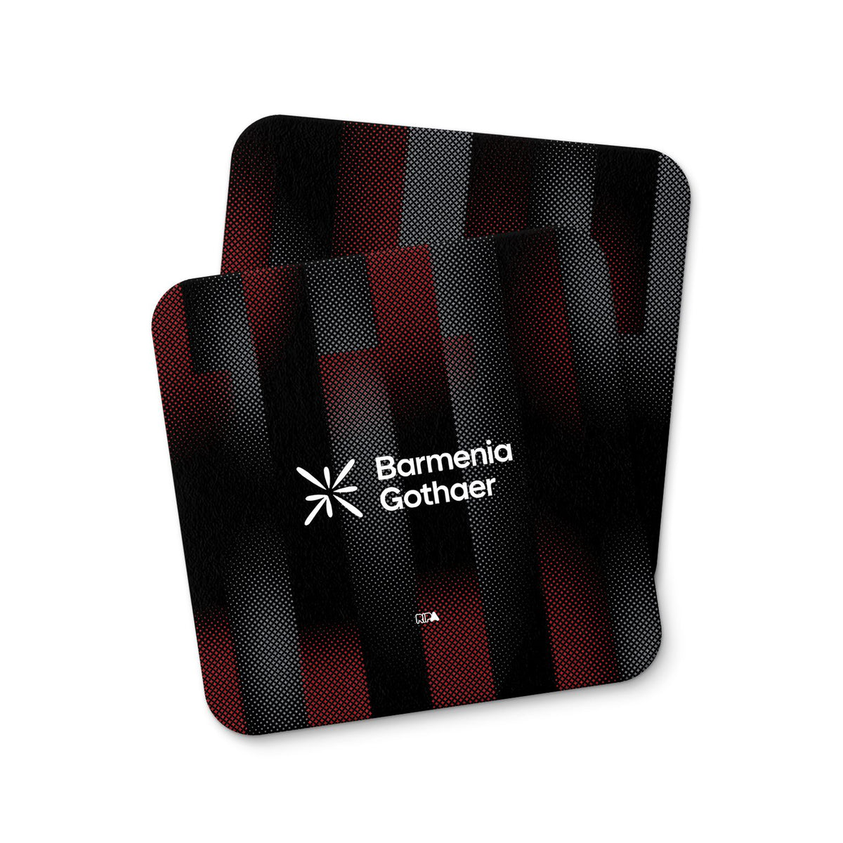 Coaster with the Bayer 04 Leverkusen 2025-26 Home football shirt design by RIPA Football