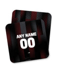 Coaster with the Bayer 04 Leverkusen 2025-26 Home football shirt design by RIPA Football