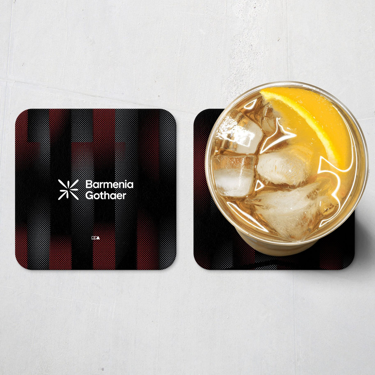 Coaster with the Bayer 04 Leverkusen 2025-26 Home football shirt design by RIPA Football