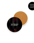 Coaster with the Bayer 04 Leverkusen 2025-26 Home football shirt design by RIPA Football