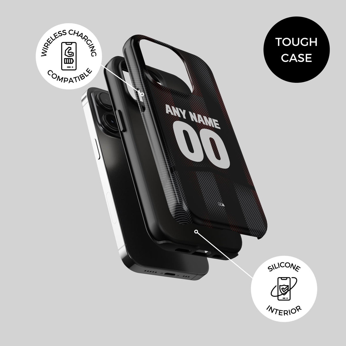 Phone case with the Bayer 04 Leverkusen 2025-26 Home football shirt design by RIPA Football