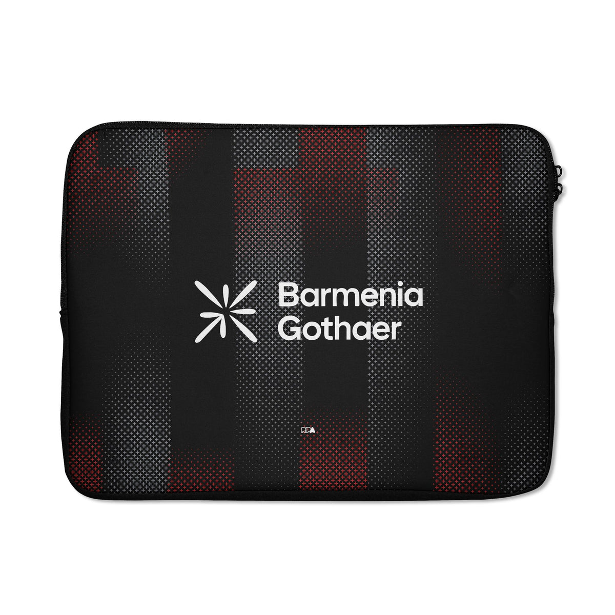 Laptop sleeve with the Bayer 04 Leverkusen 2025-26 Home football shirt design by RIPA Football