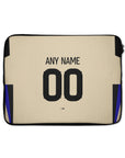Laptop sleeve with the Barcelona 2025-26 Away football shirt design by RIPA Football