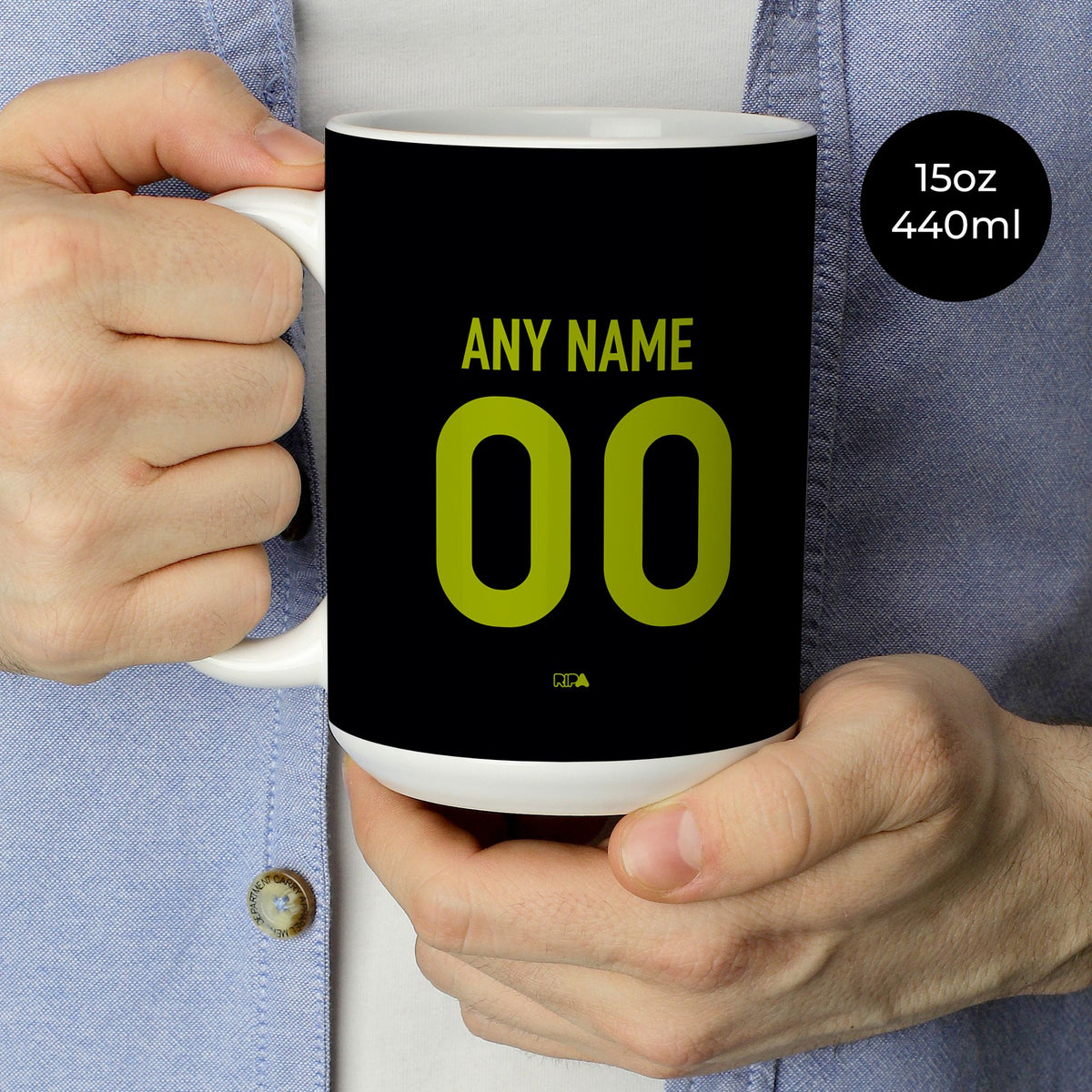 Mug with the Barcelona Concept football shirt design by RIPA Football