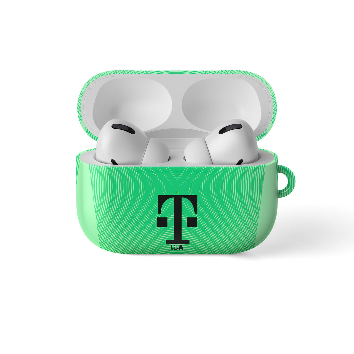 AirPods case with the Bayern Munich 2025-26 Goalkeeper football shirt design by RIPA Football