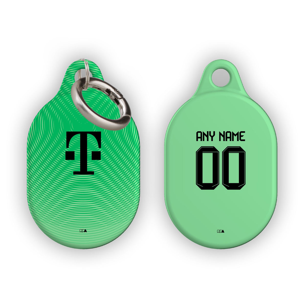 AirTag holder with the Bayern Munich 2025-26 Goalkeeper football shirt design by RIPA Football