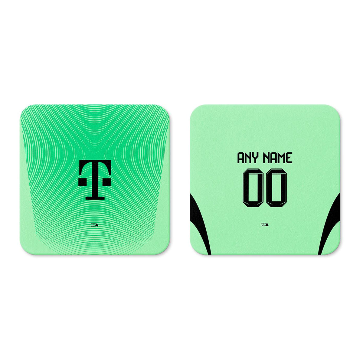 Coaster with the Bayern Munich 2025-26 Goalkeeper football shirt design by RIPA Football