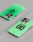 Phone case with the Bayern Munich 2025-26 Goalkeeper football shirt design by RIPA Football