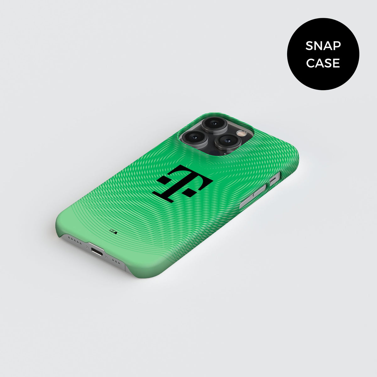Phone case with the Bayern Munich 2025-26 Goalkeeper football shirt design by RIPA Football