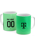 Mug with the Bayern Munich 2025-26 Goalkeeper football shirt design by RIPA Football