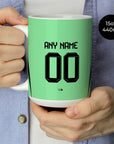 Mug with the Bayern Munich 2025-26 Goalkeeper football shirt design by RIPA Football