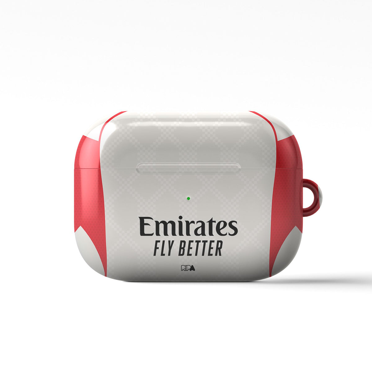 AirPods case with the Benfica 2025-26 Away football shirt design by RIPA Football