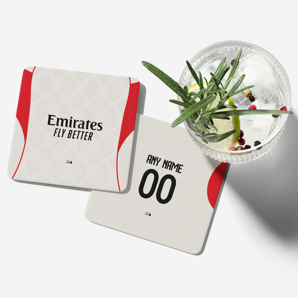Coaster with the Benfica 2025-26 Away football shirt design by RIPA Football