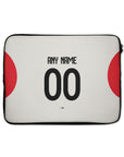 Laptop sleeve with the Benfica 2025-26 Away football shirt design by RIPA Football
