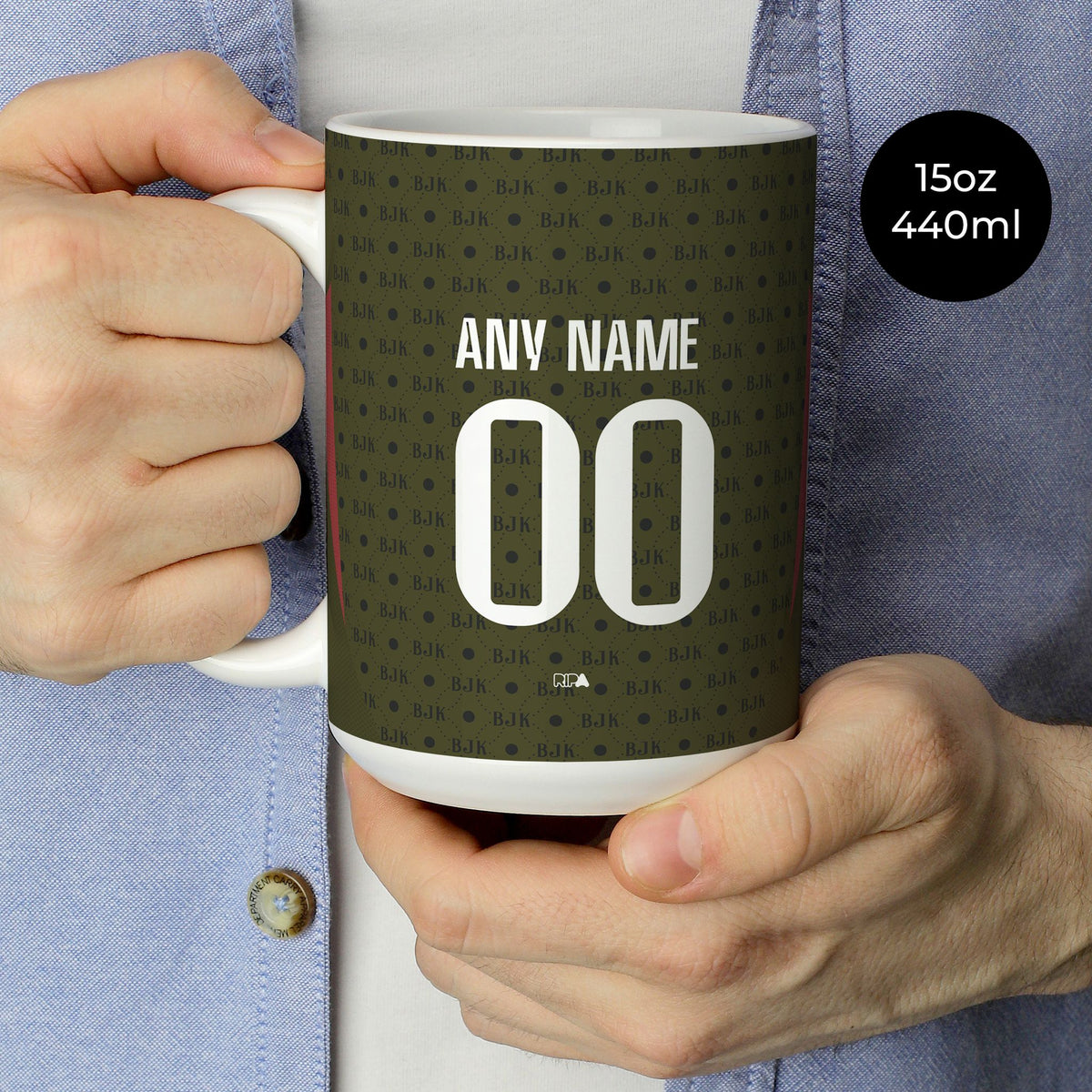 Mug with the Besiktas 2024-25 Fourth football shirt design by RIPA Football