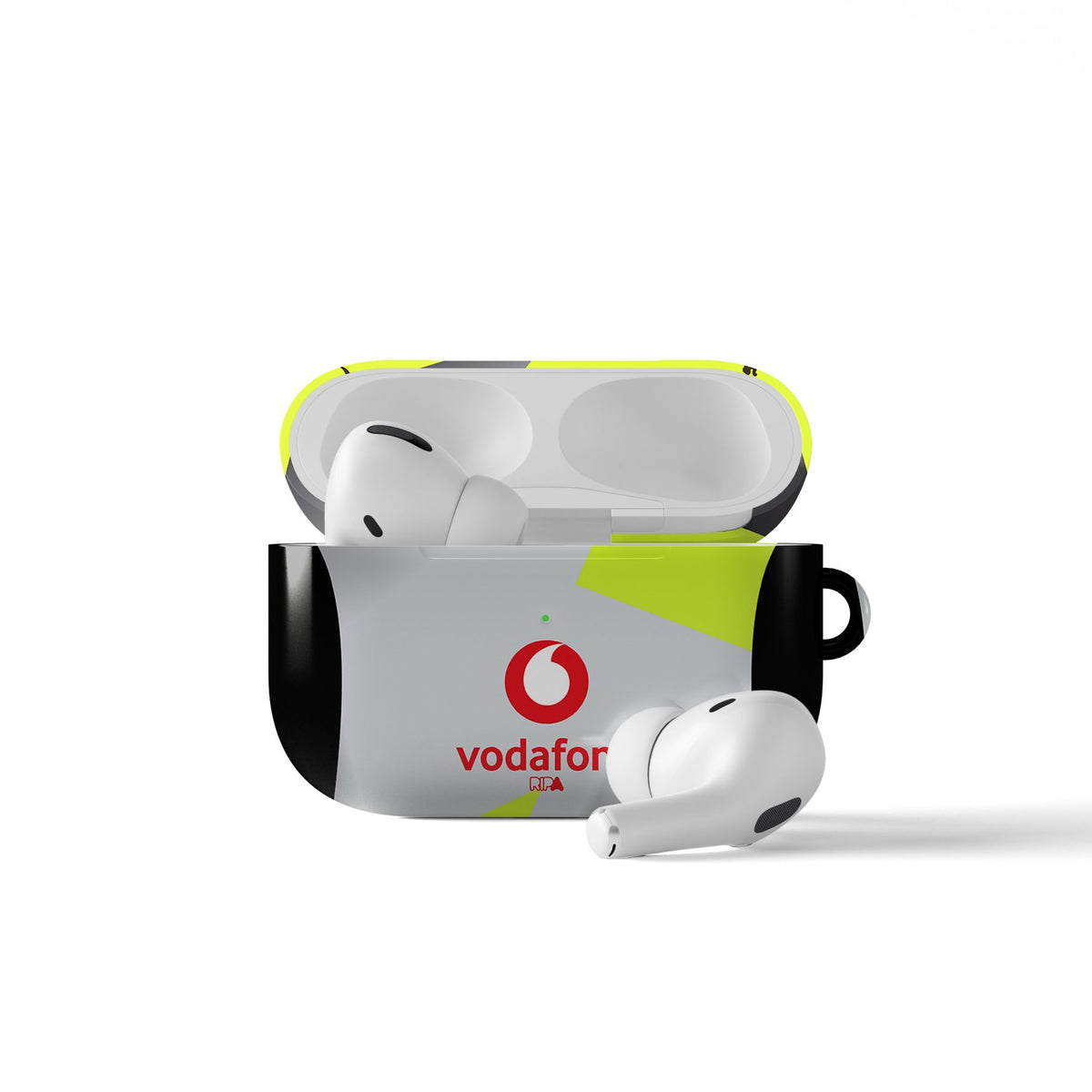 AirPods case with the Borussia Dortmund 2025-26 Away football shirt design by RIPA Football