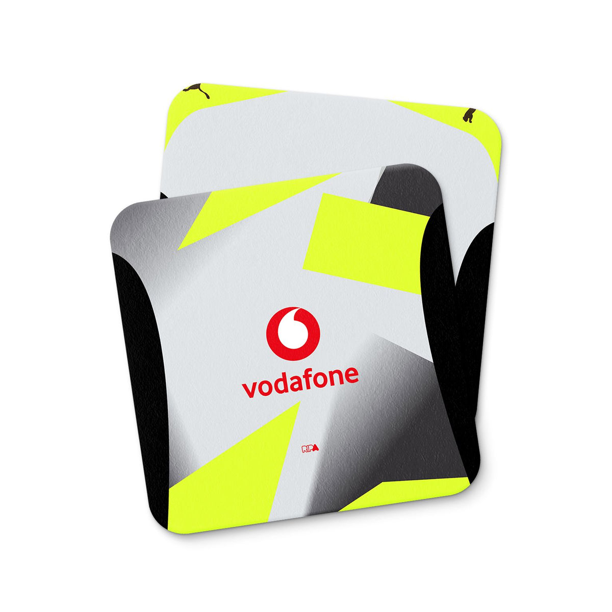 Coaster with the Borussia Dortmund 2025-26 Away football shirt design by RIPA Football