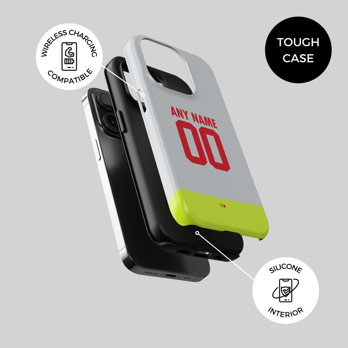 Phone case with the Borussia Dortmund 2025-26 Away football shirt design by RIPA Football