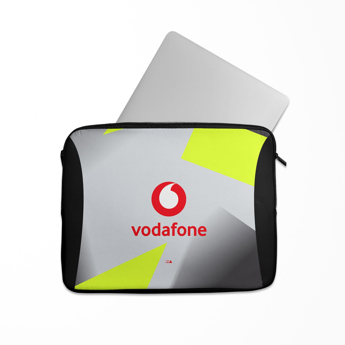 Laptop sleeve with the Borussia Dortmund 2025-26 Away football shirt design by RIPA Football