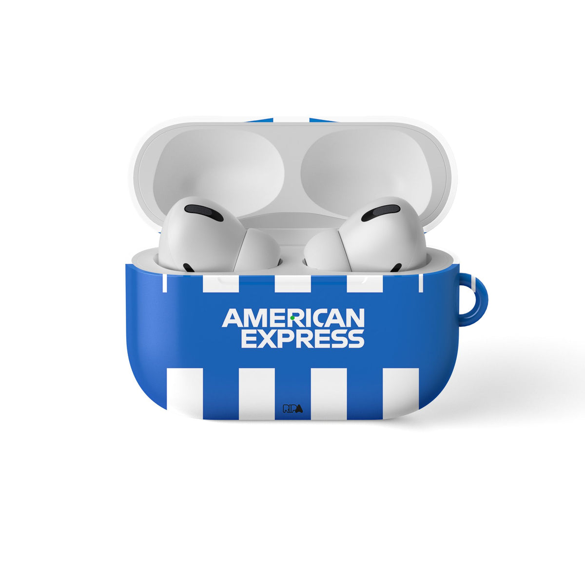 AirPods case with the Brighton 2025-26 Home football shirt design by RIPA Football