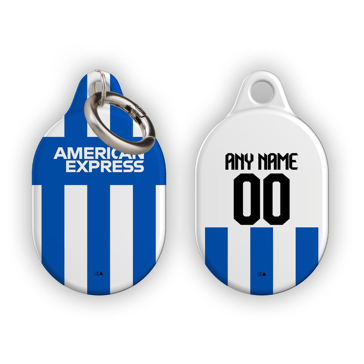 AirTag holder with the Brighton 2025-26 Home football shirt design by RIPA Football