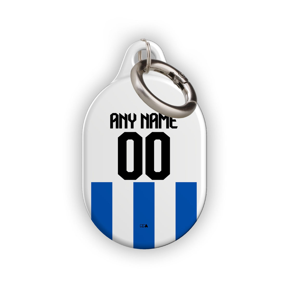 AirTag holder with the Brighton 2025-26 Home football shirt design by RIPA Football