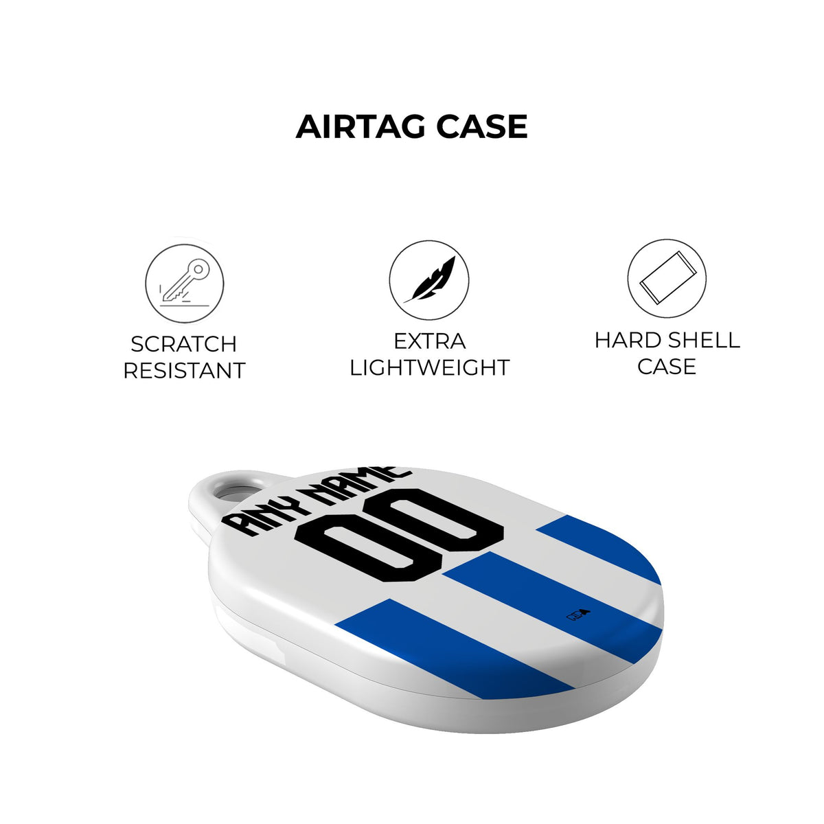 AirTag holder with the Brighton 2025-26 Home football shirt design by RIPA Football