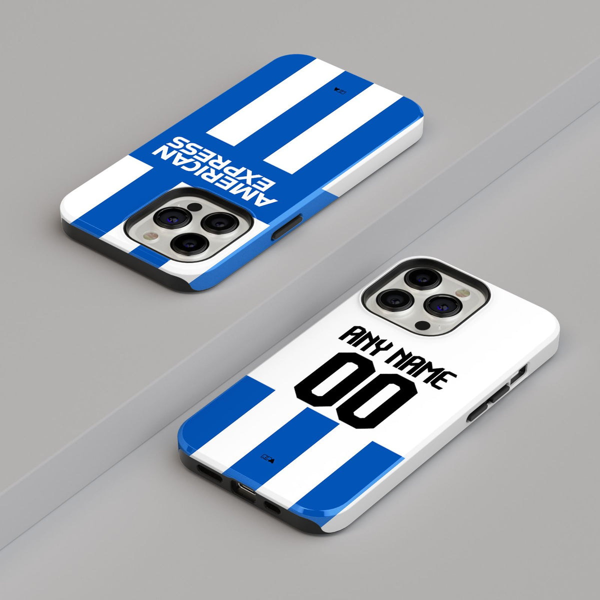 Phone case with the Brighton 2025-26 Home football shirt design by RIPA Football