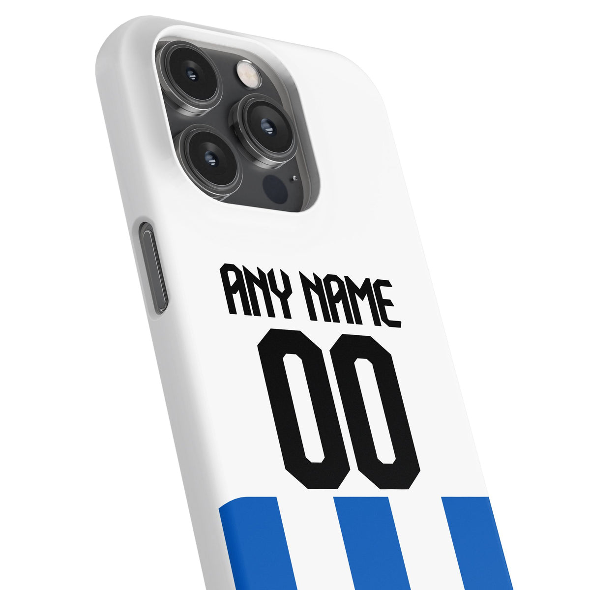 Phone case with the Brighton 2025-26 Home football shirt design by RIPA Football