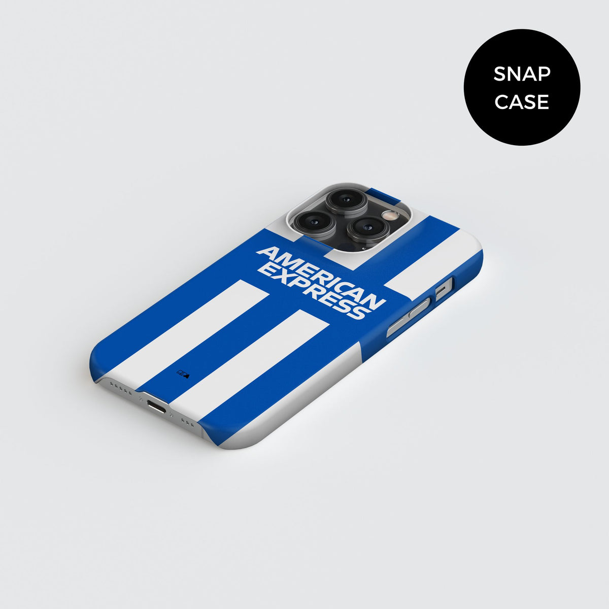 Phone case with the Brighton 2025-26 Home football shirt design by RIPA Football