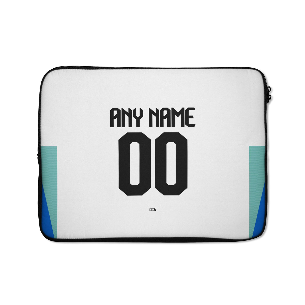 Laptop sleeve with the Brighton 2025-26 Home football shirt design by RIPA Football
