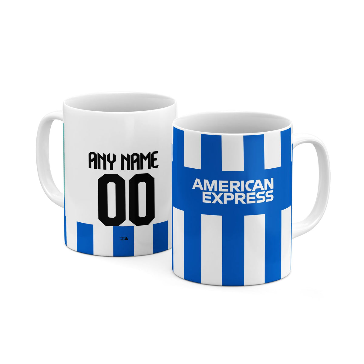 Mug with the Brighton 2025-26 Home football shirt design by RIPA Football