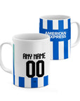 Mug with the Brighton 2025-26 Home football shirt design by RIPA Football
